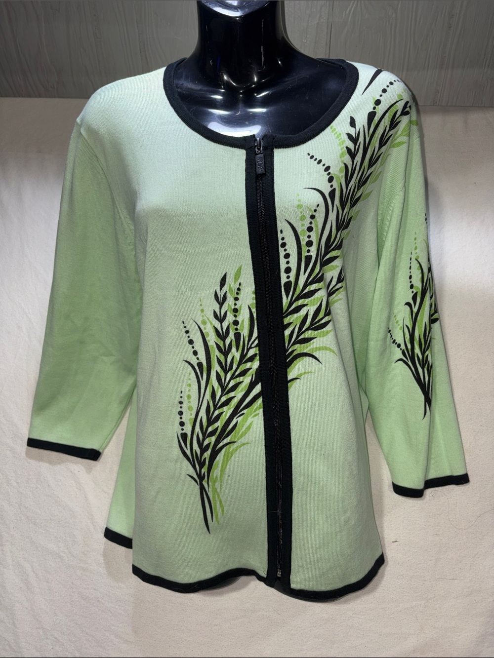 Bob Mackie Wearable Art Zip Up Jacket - XL